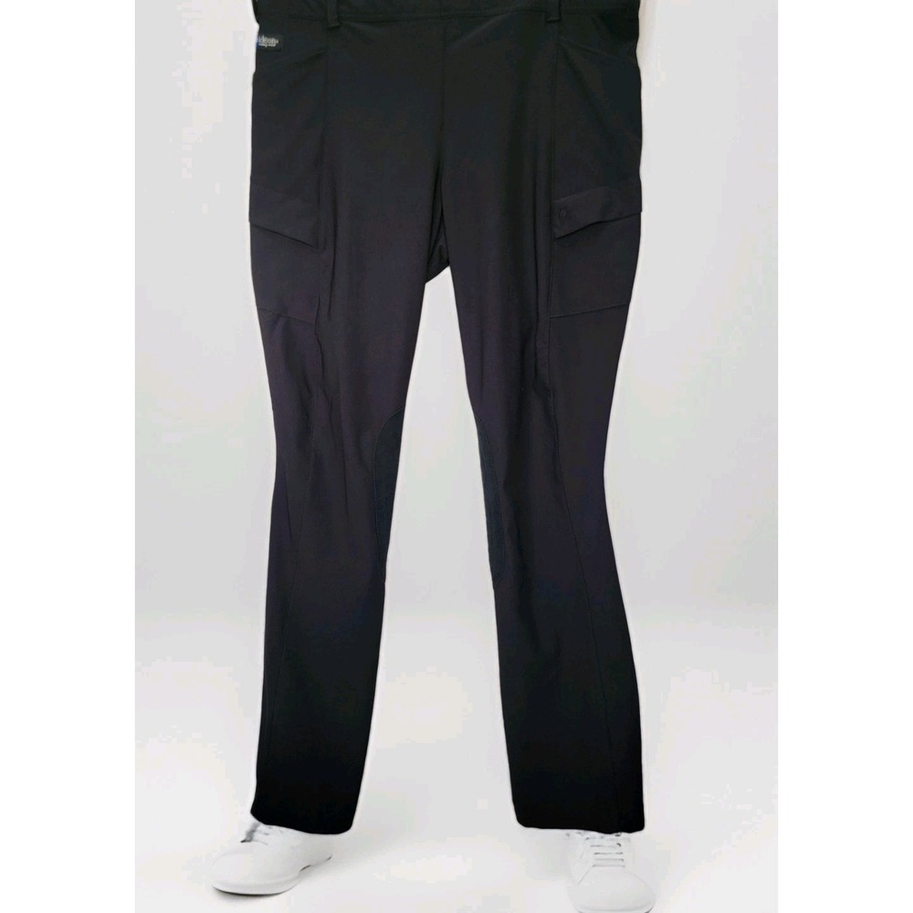Irideon Womens 2XL Equestrian Riding Tights Knee Patch Breeches Black Made India